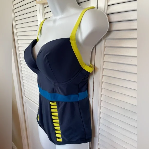 CURVY KATE Blue|Yellow Accent One piece Swimsuit 34DDD - Picture 8 of 9